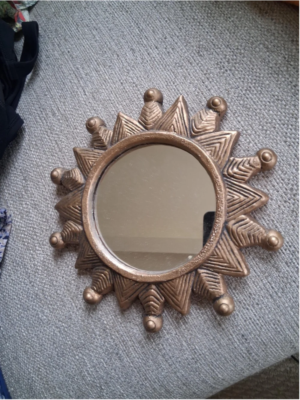 Mid Century Modern Plaster Sunburst Mirror Small